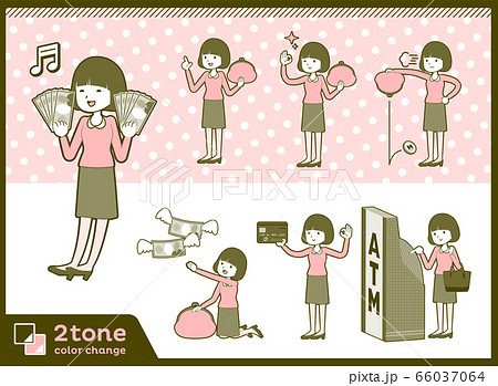 2tone type Straight bangs hair blouse woman_set 11 66037064