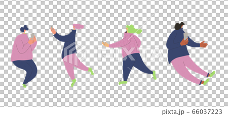 Chatting people with mobile phone. Vector person. 66037223