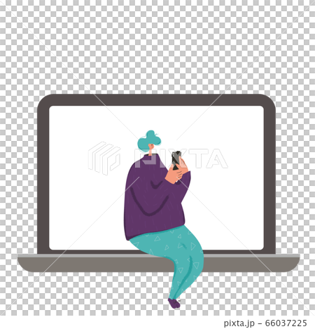 Chatting people with mobile phone. Vector person. Chatting people with mobile phone. Vector person. 66037225