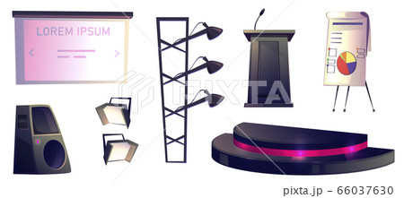 Objects for conference, tribune, stage and light 66037630