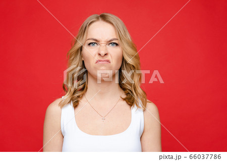 Portrait of young beautiful caucasian woman with Portrait of young beautiful caucasian woman with 66037786