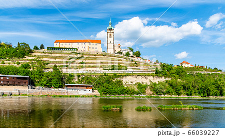Melnik Castle on the hill above Labe and Vltava River confluence, Czech Republic 66039227