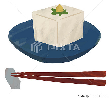 豆腐 箸 箸置き イラストのイラスト素材