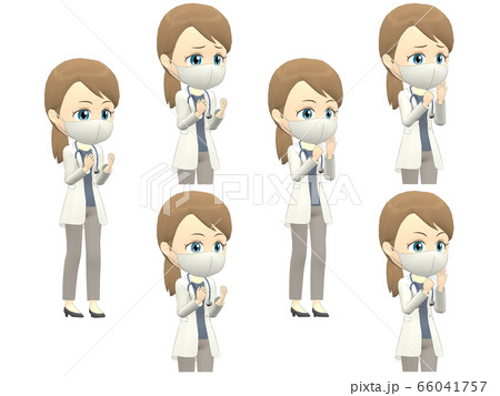 【驚くA】 白人 女性 医者 ポニーテール 斜め 66041757