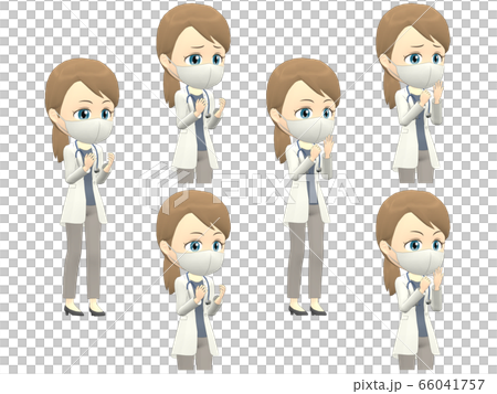 【驚くA】 白人 女性 医者 ポニーテール 斜め 66041757