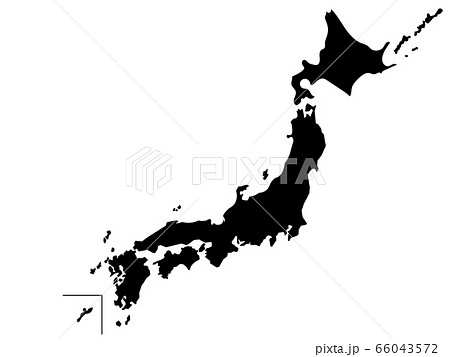 日本地図 シルエット 黒色のイラスト素材