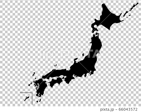 Japan map silhouette black 66043572