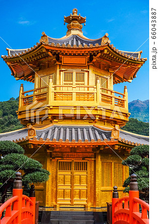 Front View The Golden Pavilion Temple in Nan Lian Front View The Golden Pavilion Temple in Nan Lian 66043887