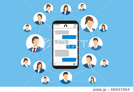 Chat app vector illustration smartphone Chat app vector illustration smartphone 66045904
