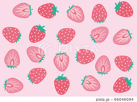 ピンクのいちごのパターンのイラスト素材