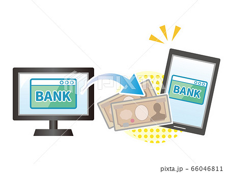 ネットバンクで送金イメージ（PCからスマホ） 66046811
