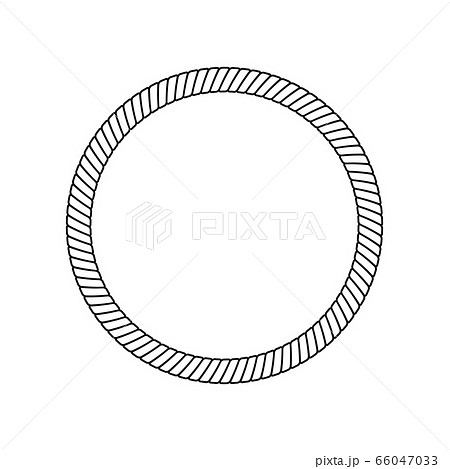 Black and white circle rope frame, isolated border outline decoration for nautical design 66047033