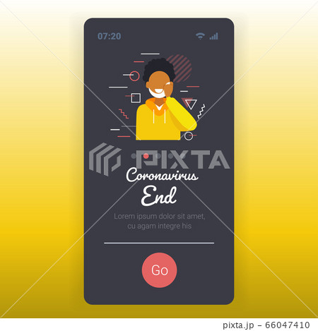 man taking off mask celebrating victory over coronavirus pandemic quarantine covid-19 is ending 66047410