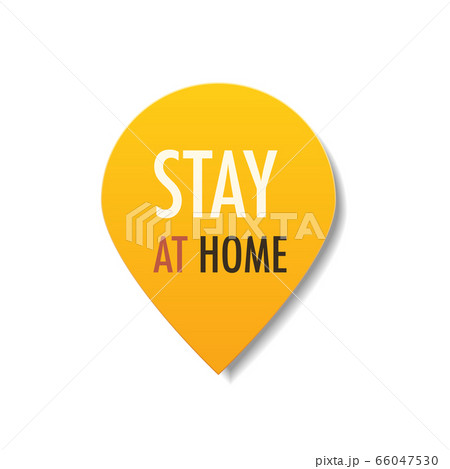 stay at home sticker coronavirus pandemic quarantine covid-19 virus spreading concept 66047530