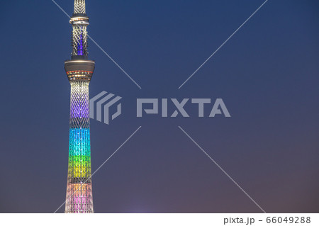 都市夜景　東京スカイツリー特別ライティング 66049288