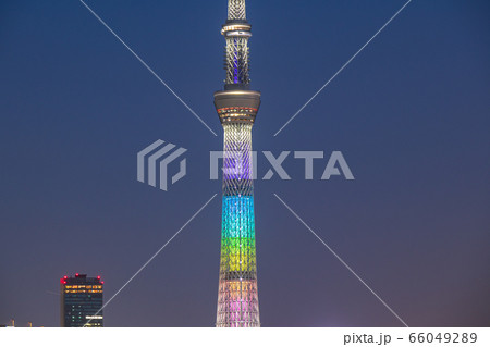 都市夜景　東京スカイツリー特別ライティング 66049289