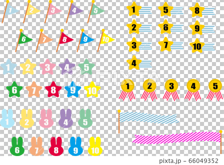 Colorful number icons ranking, number flags, stars, medals, rabbits Colorful number icons ranking, number flags, stars, medals, rabbits 66049352
