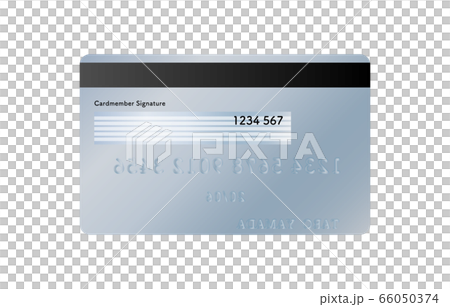 Illustration of the back side of a credit card (blue) 66050374