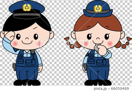 Male And Female Police Officers Stock Illustration