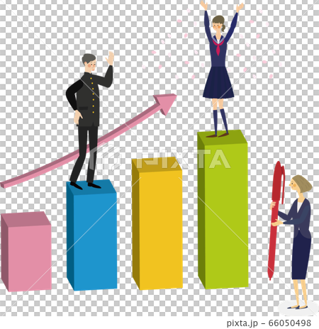 Grades, graph, student, illustration Grades, graph, student, illustration 66050498