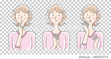 女性　表情　ネガティブ　イラスト 66050733