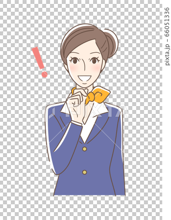 笑顔で納得する正面向きの女性のイラスト素材