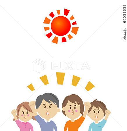 暑さに前向きな家族のイラストイメージのイラスト素材 66051655 Pixta