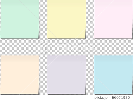パステルカラーの付箋のイラスト素材