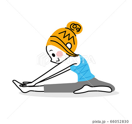 ストレッチ 女性のイラスト素材 6605