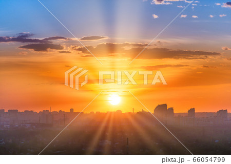 Sunset in big city 66054799