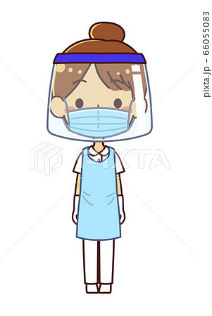 個人防護具 Ppe を装着した看護師 女性 イラストのイラスト素材