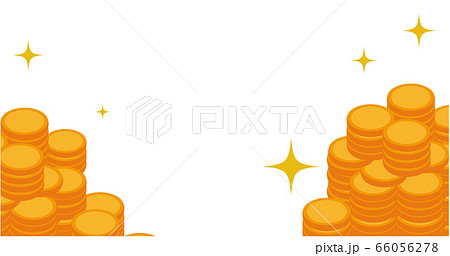ブログアイキャッチ向け 積み上げられた金貨のイラスト素材のイラスト素材