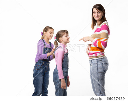 The girl begs the toy from her mother, mother 66057429