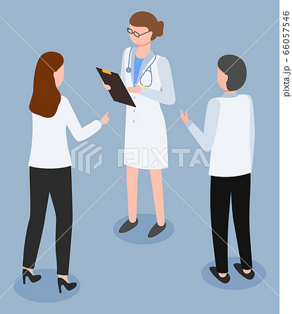 Medical Checkup, Doctor with Notepad and Patients 66057546