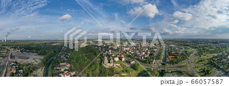 Aerial panoramic photo of Bedzin city and Bedzin 66057587