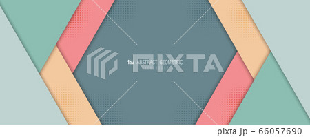 Abstract wide digital pastel of overlap paper cut template design background.  66057690