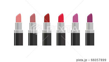 Set of flat vector illustrations of lipsticks with 66057899