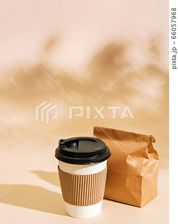 Breakfast to go at summer morning. 66057968