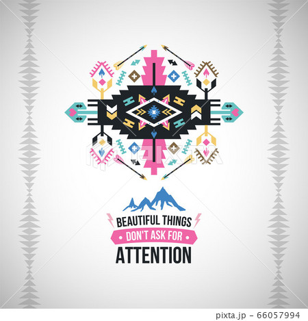 Vector colorful decorative element on native ethnic style 66057994