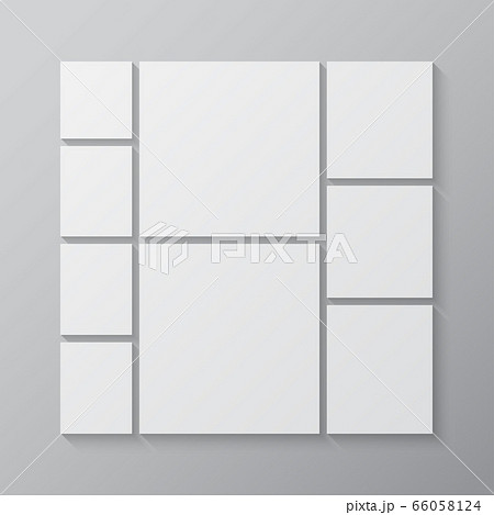 Vector empty collage board nine images, photo 66058124