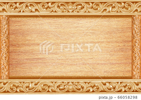Pattern of flower carved on wood for decoration 66058298