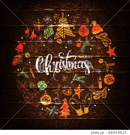 Merry Christmas inscription, greeting card 66059625