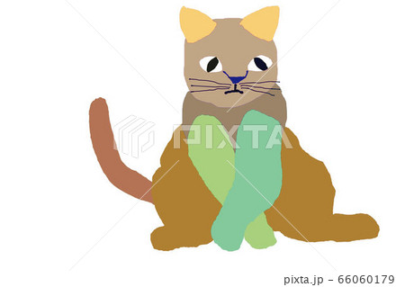 猫　背景　素材　和柄 66060179