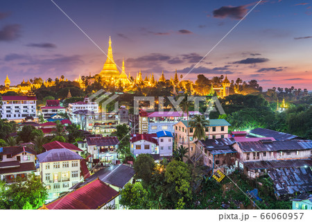 Yangon, Myanmar view of Shwedagon Pagoda Yangon, Myanmar view of Shwedagon Pagoda 66060957