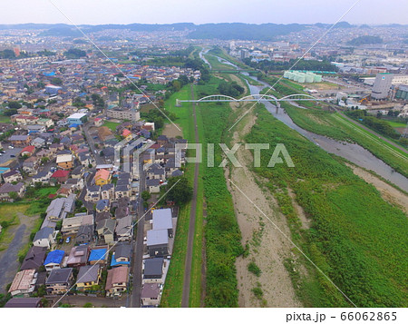 浅川沿いの風景〜ドローンで空撮(東京都八王子市大和田町) 浅川沿いの風景〜ドローンで空撮(東京都八王子市大和田町) 66062865