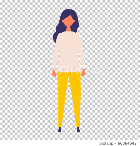 Upright woman full body portrait vector illustration 66064642