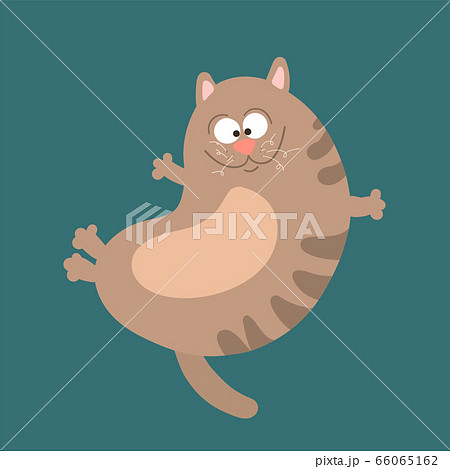 Cute funny cat, handwritten in cartoon style,children's textiles. 66065162