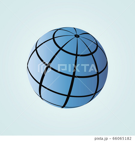 Globe icon. Flat vector drawing. Horizontal vertical lines 66065182