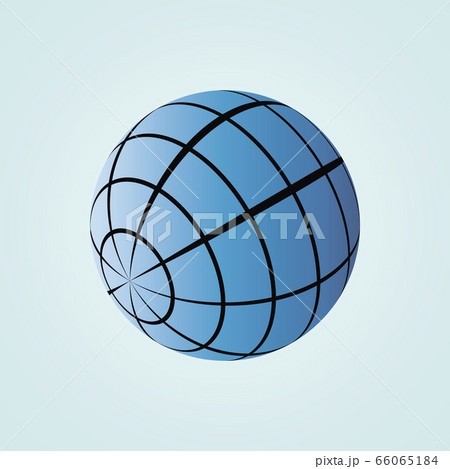 Globe icon. Flat vector drawing. Horizontal vertical lines 66065184