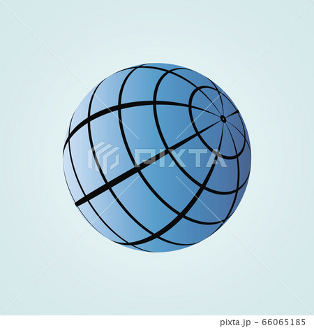Globe icon. Flat vector drawing. Horizontal vertical lines 66065185